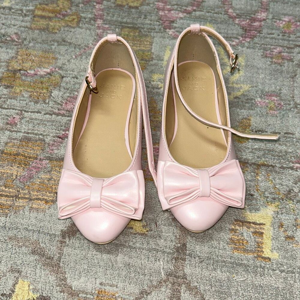 Janie & Jack pink bow Mary Jane sz 10